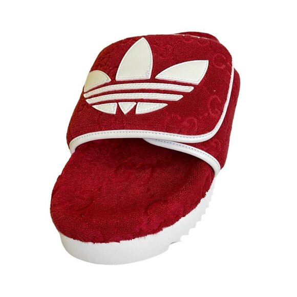 Adidas x Gucci 702412 Mens Slides Sandals Shoe, Red, sz Gucci 9 & 10 - Picture 2 of 16